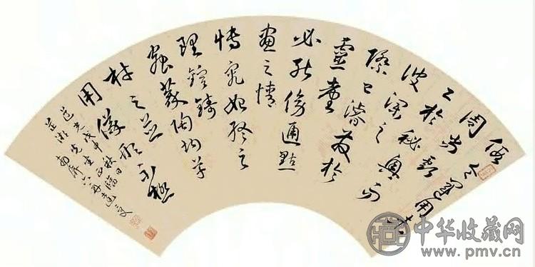 达受 戍申(1848年)作 书法 扇面 水墨纸本