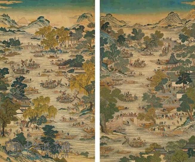 清乾隆 缂丝清明上河图(2件)