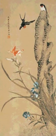 欧雅德 花鸟 立轴 纸本