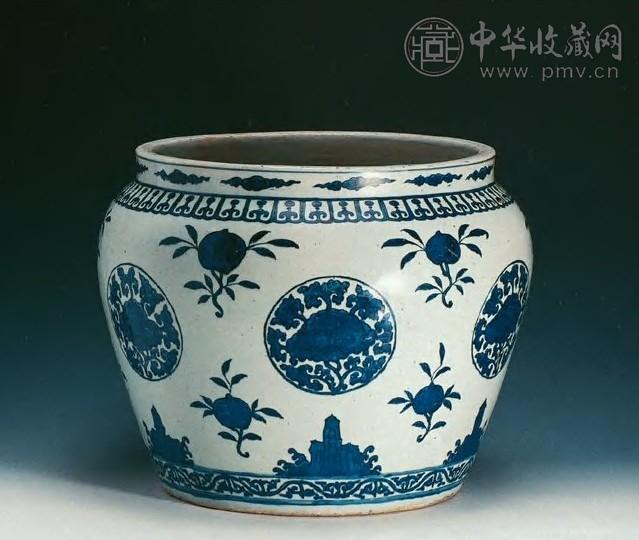 嘉靖 青花花卉纹大缸