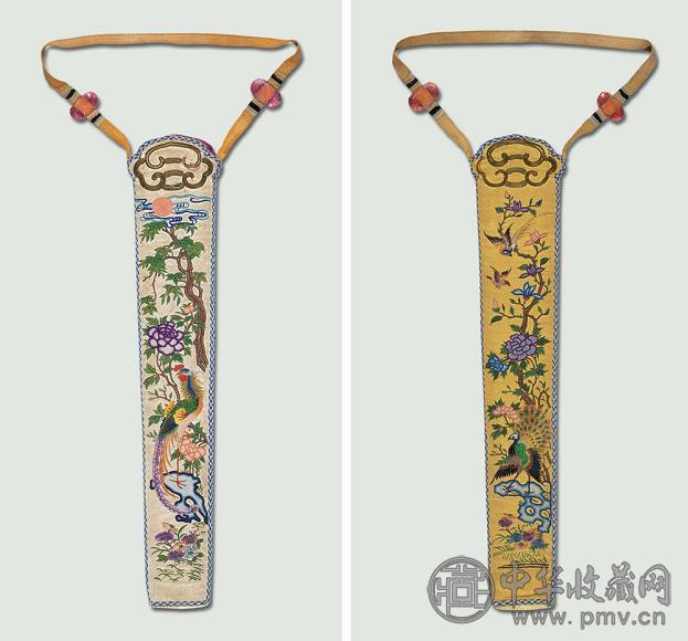 清中期 粤绣丹凤朝阳扇套