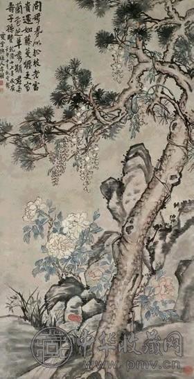 李鱓 壬申(1752年)作 富贵长年 轴 纸本设色