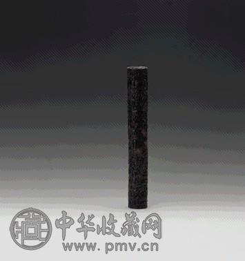 清 玳瑁雕山水高士图梭筒