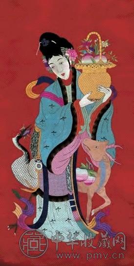 清 刺绣麻姑献寿