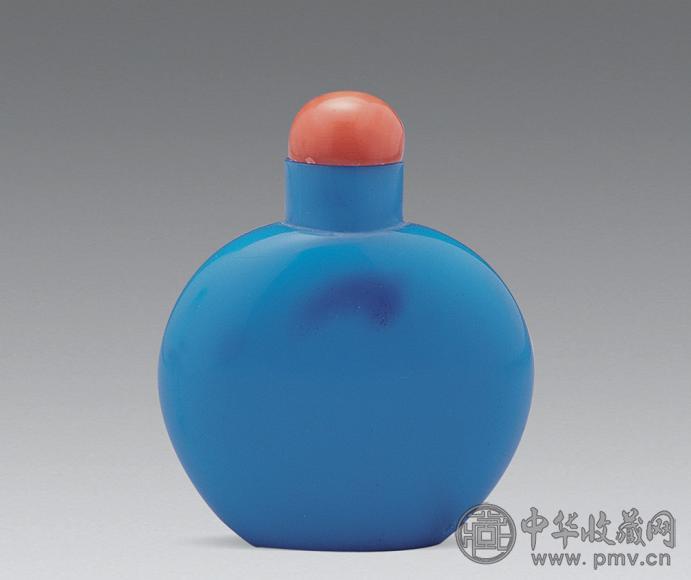 清 孔雀蓝料鼻烟壶