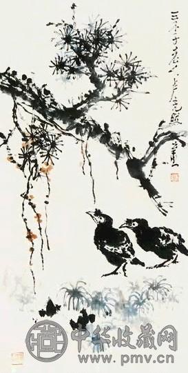 卢光照 花鸟 立轴 纸本