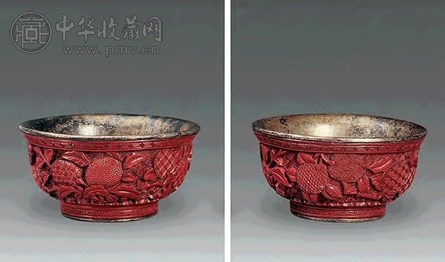 明 剔红荔枝纹碗(1对)