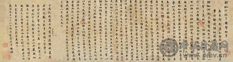 刘墉 1785年作 小楷临苏东坡楞伽经序 横披 水墨藏经纸