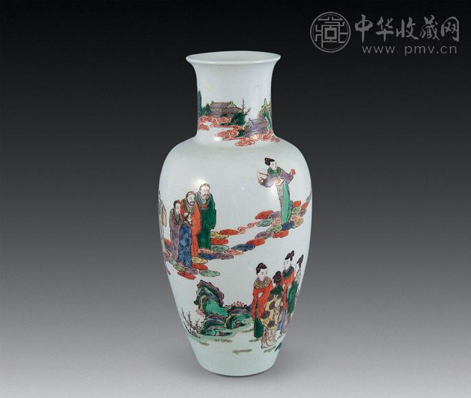 清 五彩人物纹瓶
