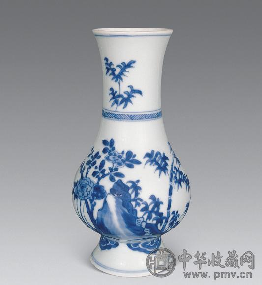 清康熙 青花花鸟小枇杷尊