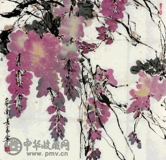 孙蛮 紫藤 镜心 纸本