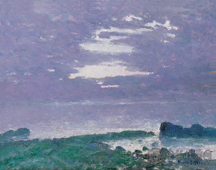 万昊 风景 油彩 木板