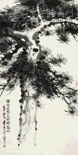 董寿平 庚申(1980年)作 墨松图 立轴 水墨纸本 董寿平 庚申(1980年)作 墨松图 立轴 水墨纸本