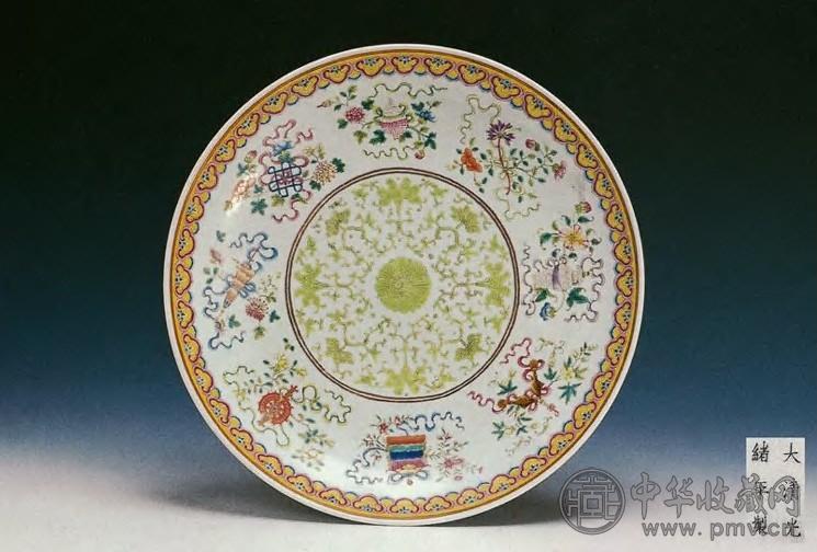 光绪 粉彩八宝纹大盘