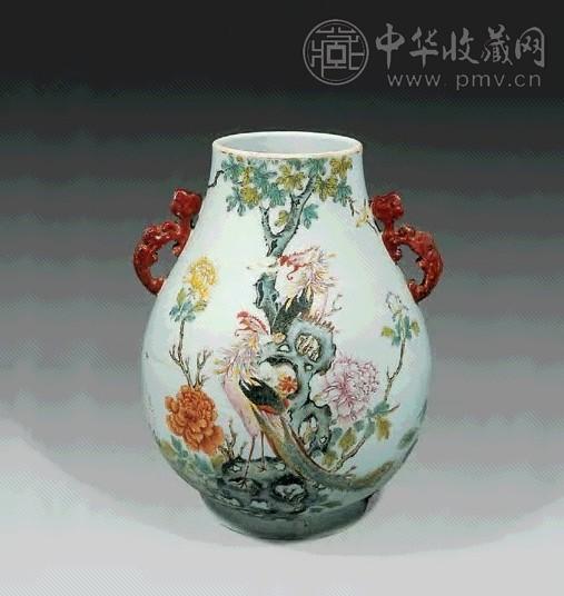 粉彩富贵满堂如意耳尊