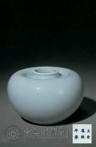清康熙 天蓝釉苹果尊