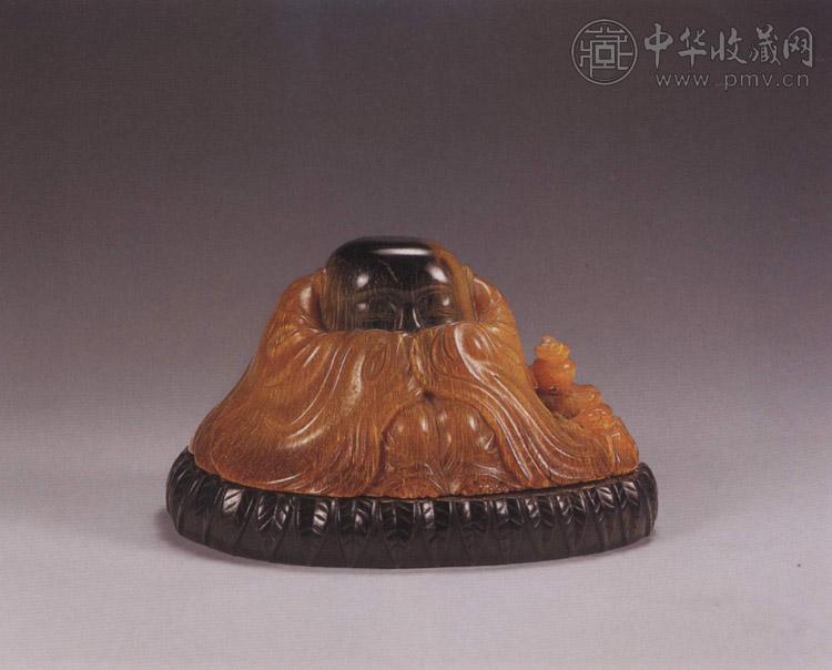 明 犀角雕布袋和尚