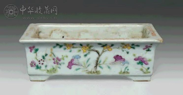 清 粉彩花卉水仙盆