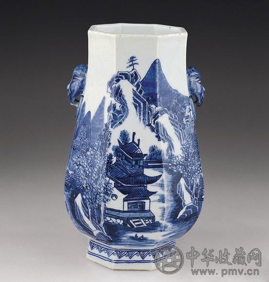 睿邸退思堂籹款青花八方尊