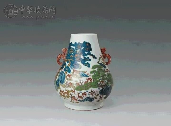 清光绪 粉彩百鹿尊