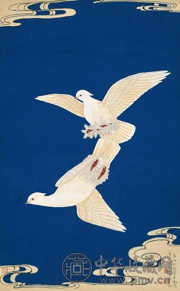 于非闇 1951年作 和平鸽 立轴 纸本