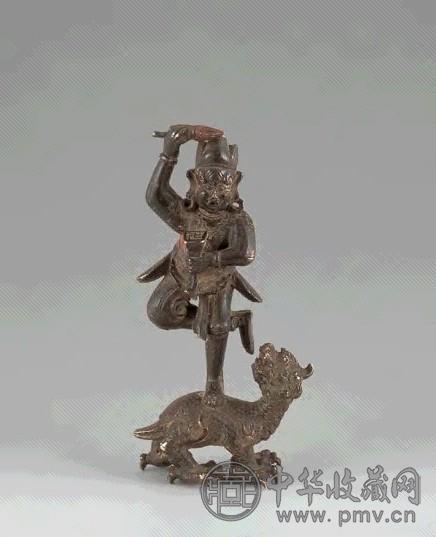 清 铜魁星踢斗摆件