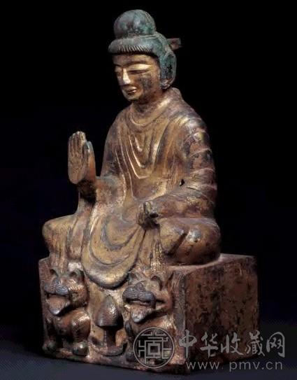 五胡十六国(公元302-439年) 铜鎏金释迦牟尼佛像