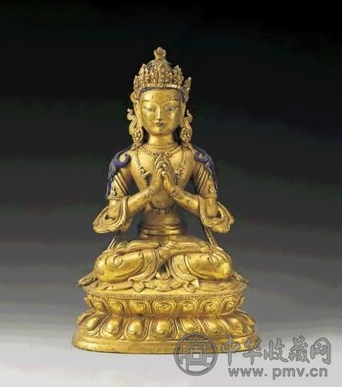 清 铜鎏金月光菩萨像