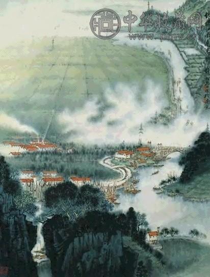 近现代 钱松嵒 锦绣江南鱼米乡 轴