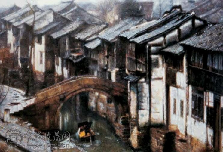 陈逸飞 90年代 初冬 布面 油画