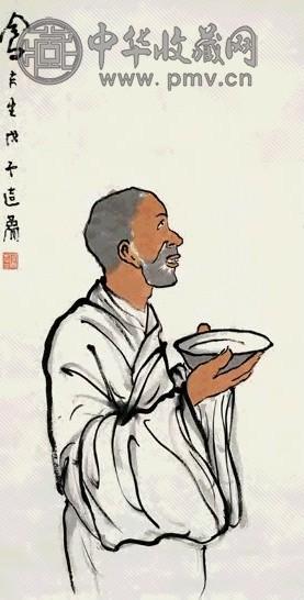 吕凤子 乞僧图 轴