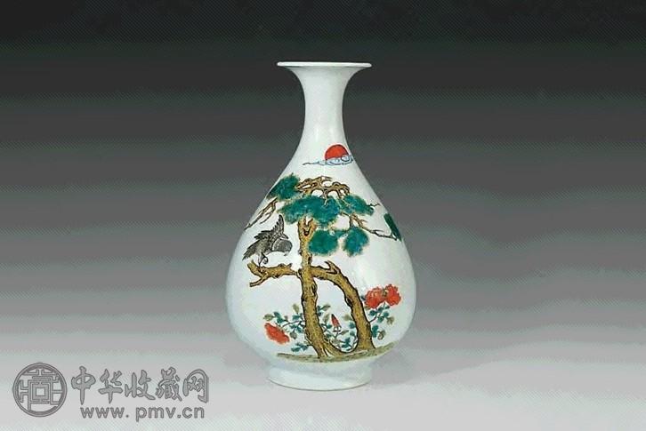 清光绪 粉彩英雄独立玉壶春瓶