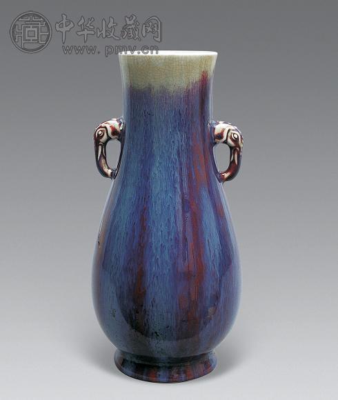 清晚期 窑变象耳尊