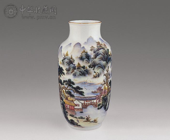 珐琅彩山水灯笼尊