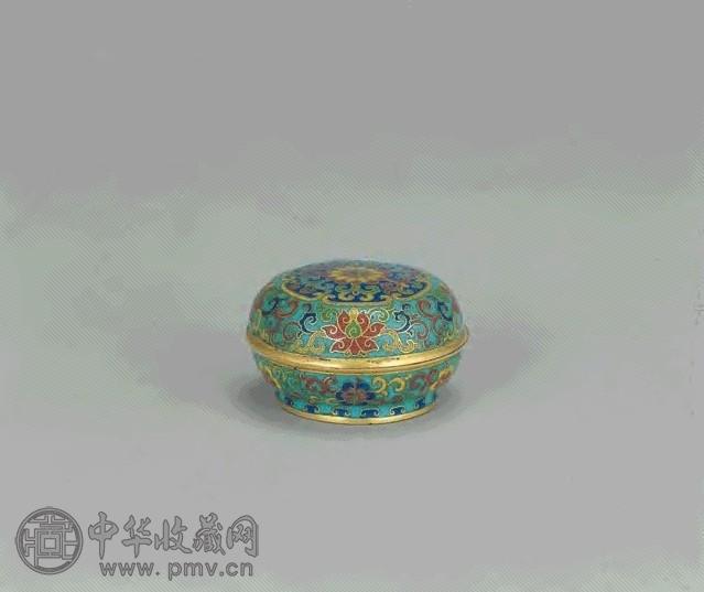 清乾隆 铜胎掐丝珐琅宝相花卉纹小印盒