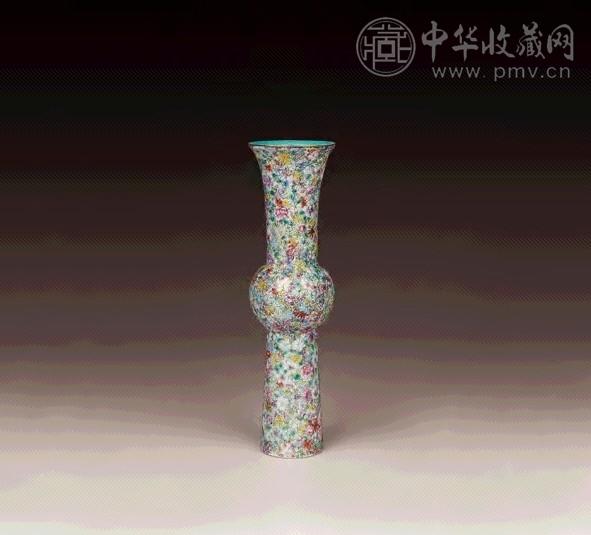 民国 粉彩万花地小花觚