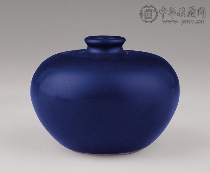 民国 兰釉苹果尊