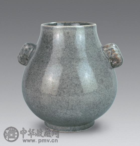 清 仿哥釉象耳尊