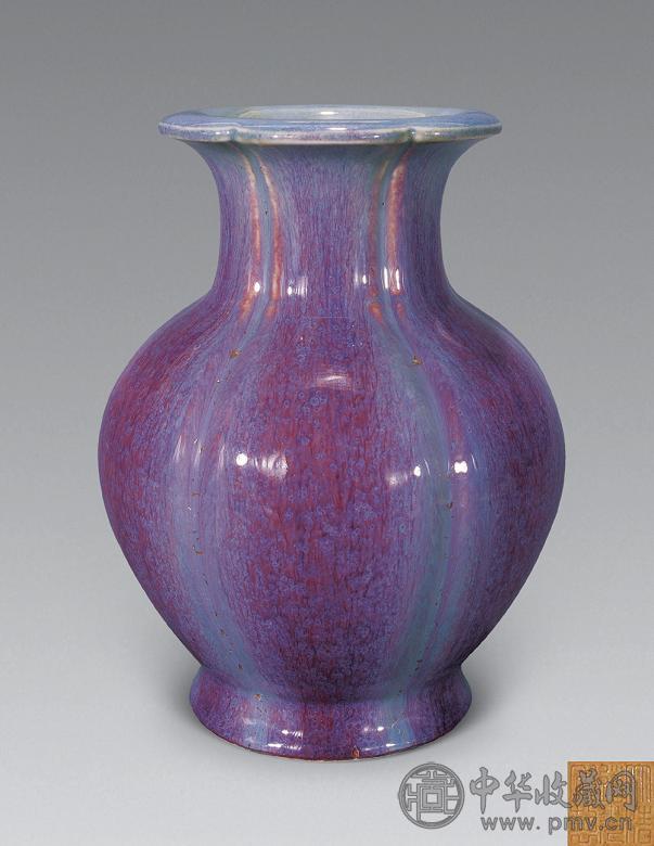 清道光 窑变釉石榴尊