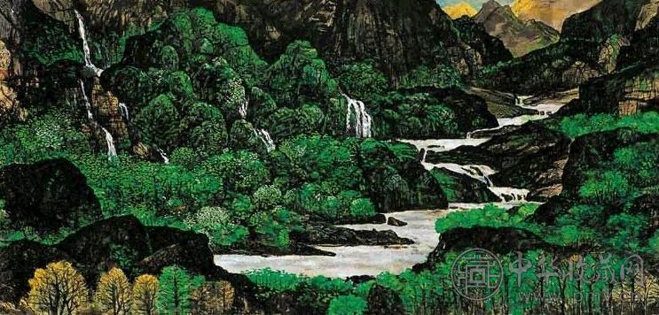 当代 梁铭远 山林水秀 镜心