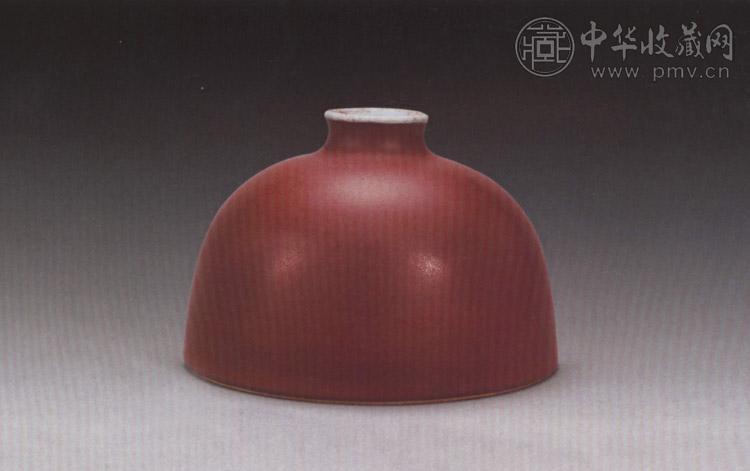 清康熙 豇豆红暗刻夔龙太白尊