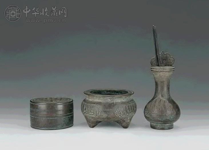 清 铜阿拉伯文炉瓶三事