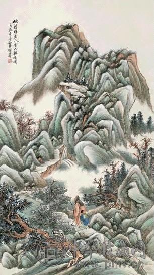 顾恩彤 戊辰(1928年)作 雪山探梅图 中堂 设色纸本