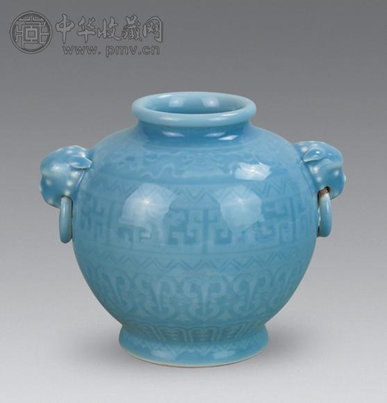 民国 天青釉兽耳尊