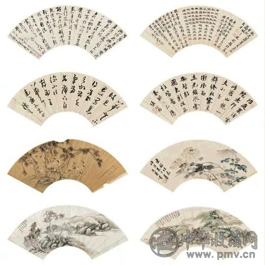 清代十一家 书法 绘画(14幅选8) 扇面 水墨、设色纸本