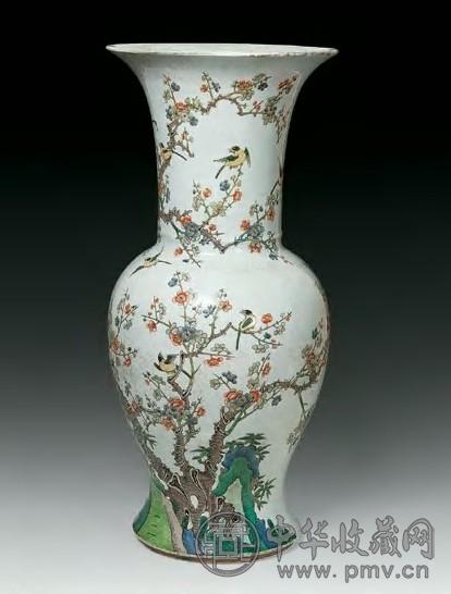 清 五彩雀梅凤尾尊