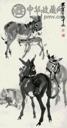 黄胄 1959年作 驴 设色纸本