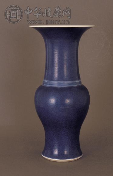 清康熙 洒蓝釉凤尾尊