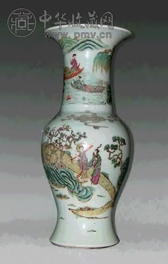 清末 粉彩人物凤尾尊