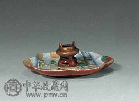 清同治 粉彩人物香盘